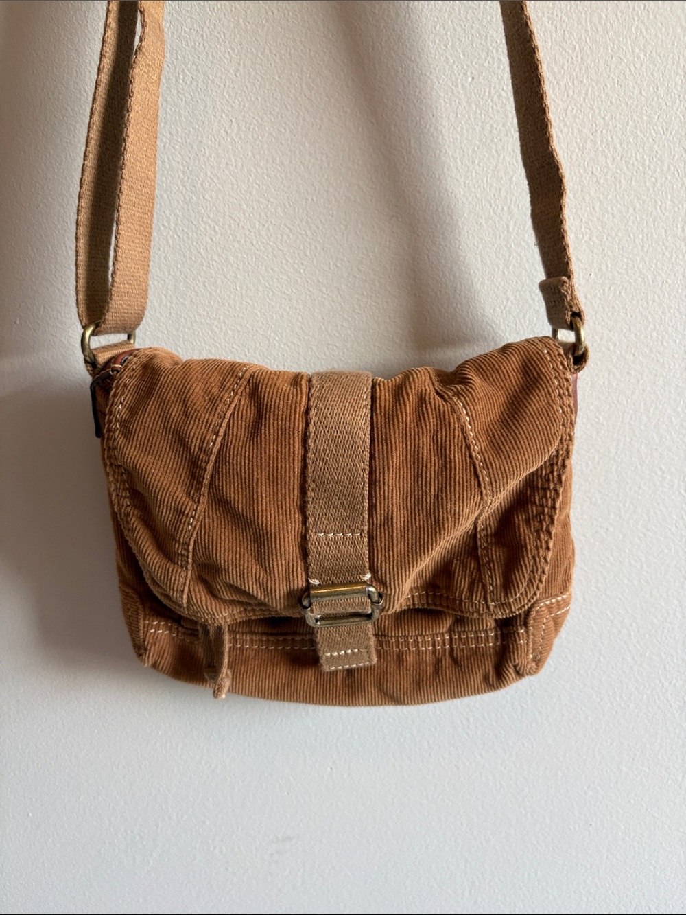 Fossil Corduroy Crossbody Bag in Brown